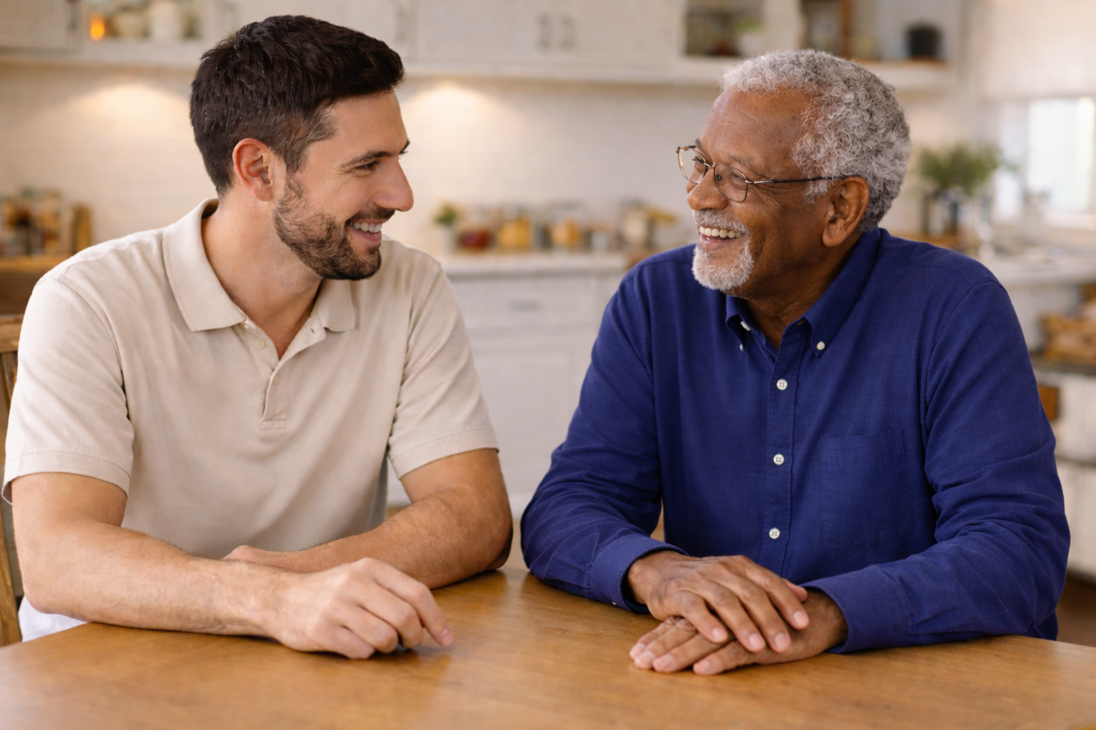 Professional caregiver providing respite care to senior